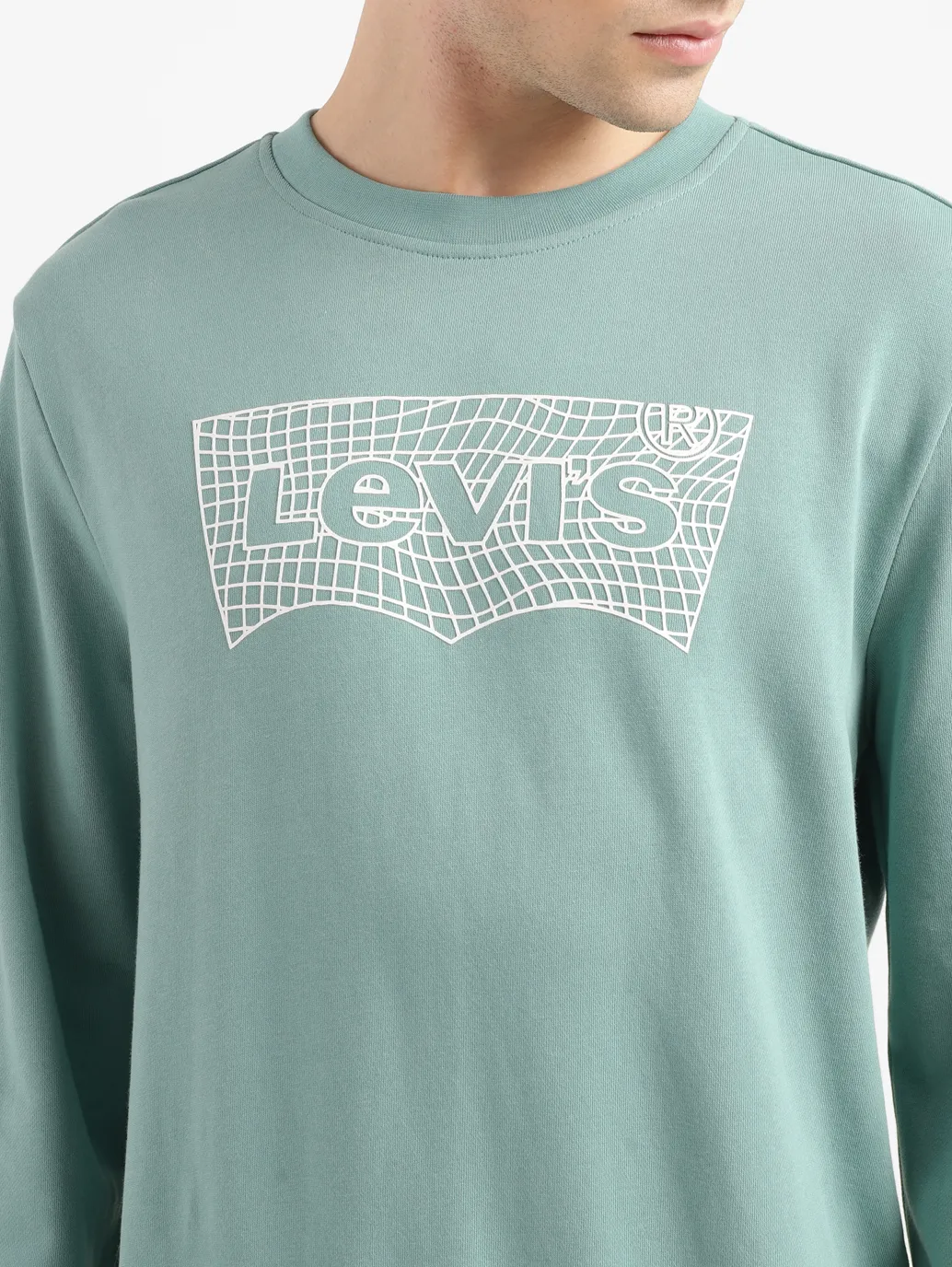 Men's Brand Logo Green Crew Neck Sweatshirt - Image 5