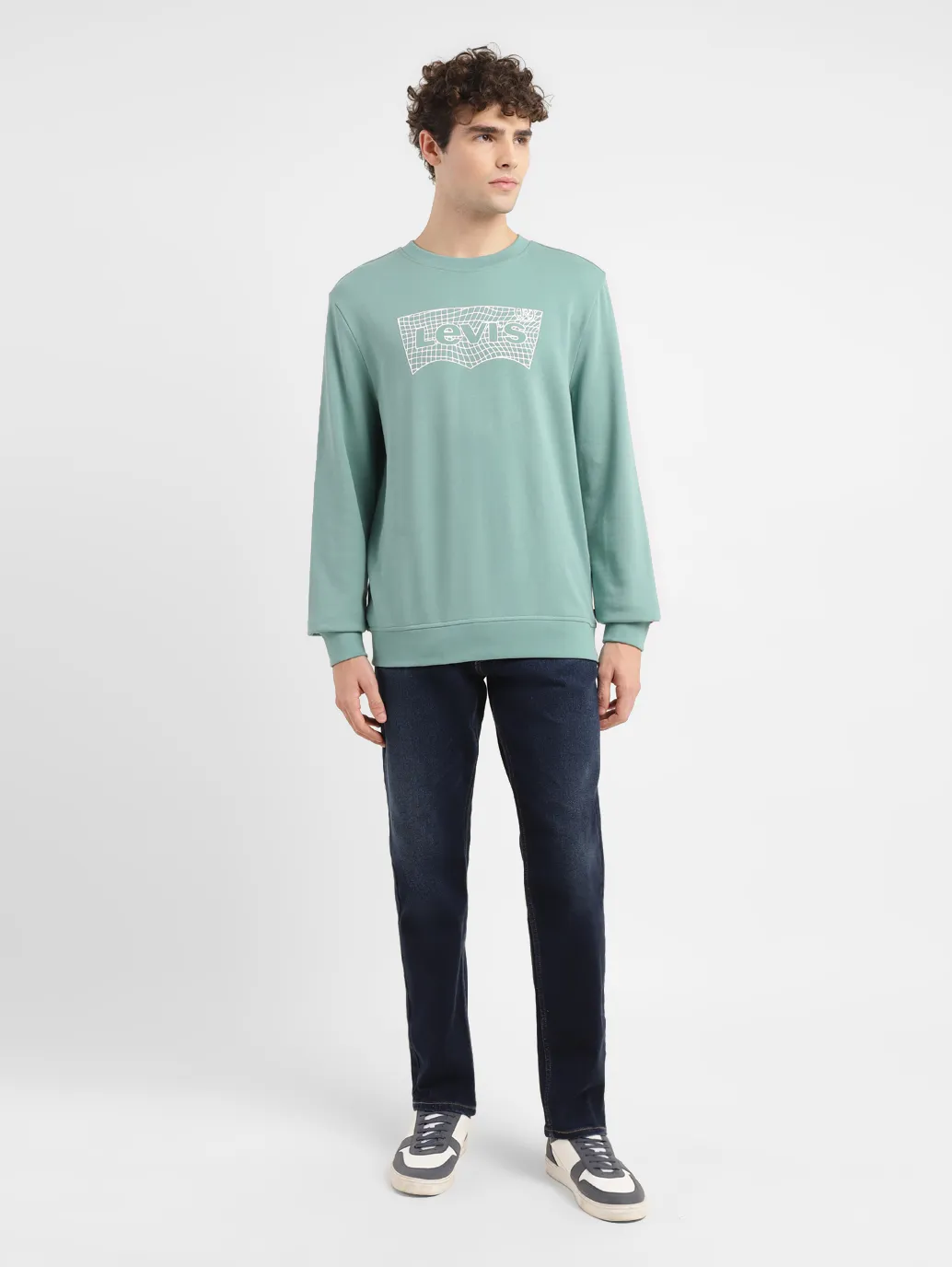 Men's Brand Logo Green Crew Neck Sweatshirt - Image 6