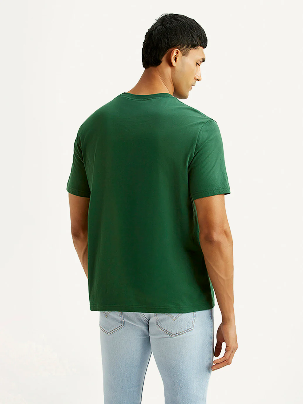Men's Brand Logo Green Crew Neck T-shirt - Image 2
