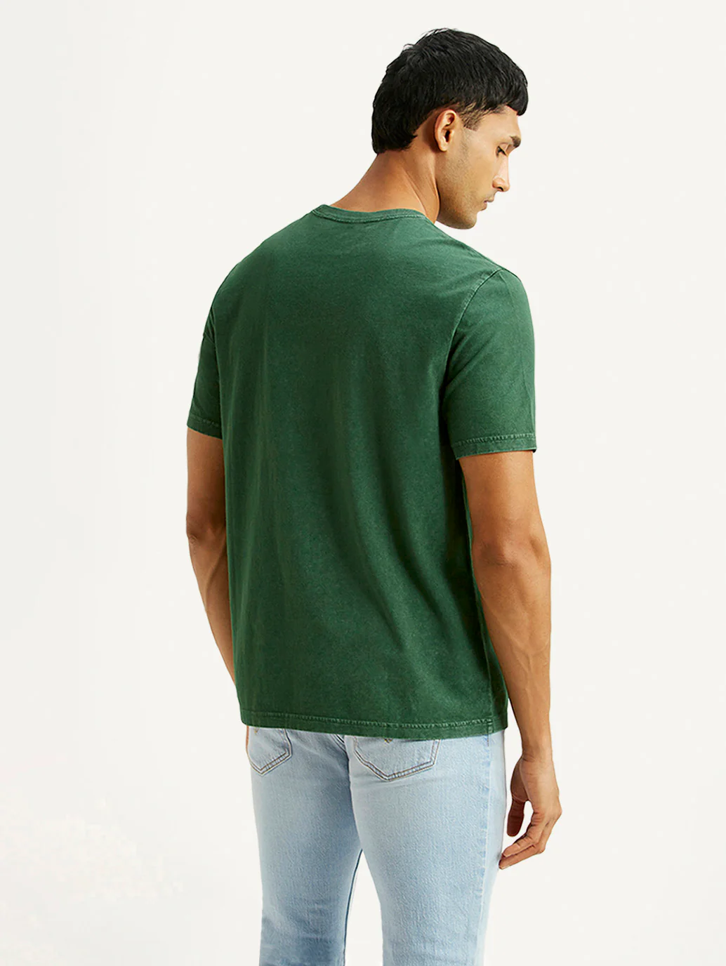 Men's Brand Logo Green Crew Neck T-shirt - Image 2