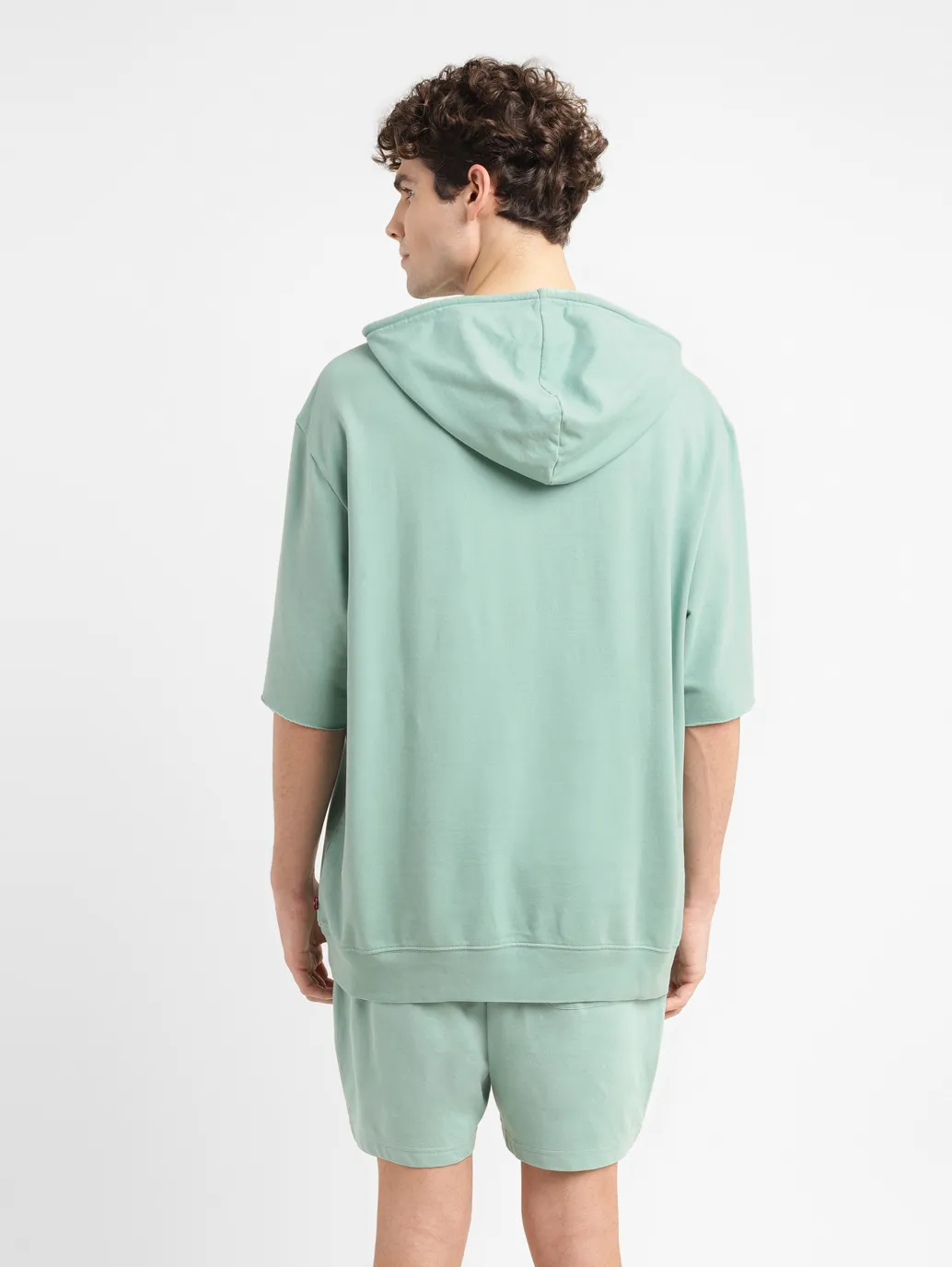 Men's Brand Logo Green Hooded Sweatshirt - Image 3