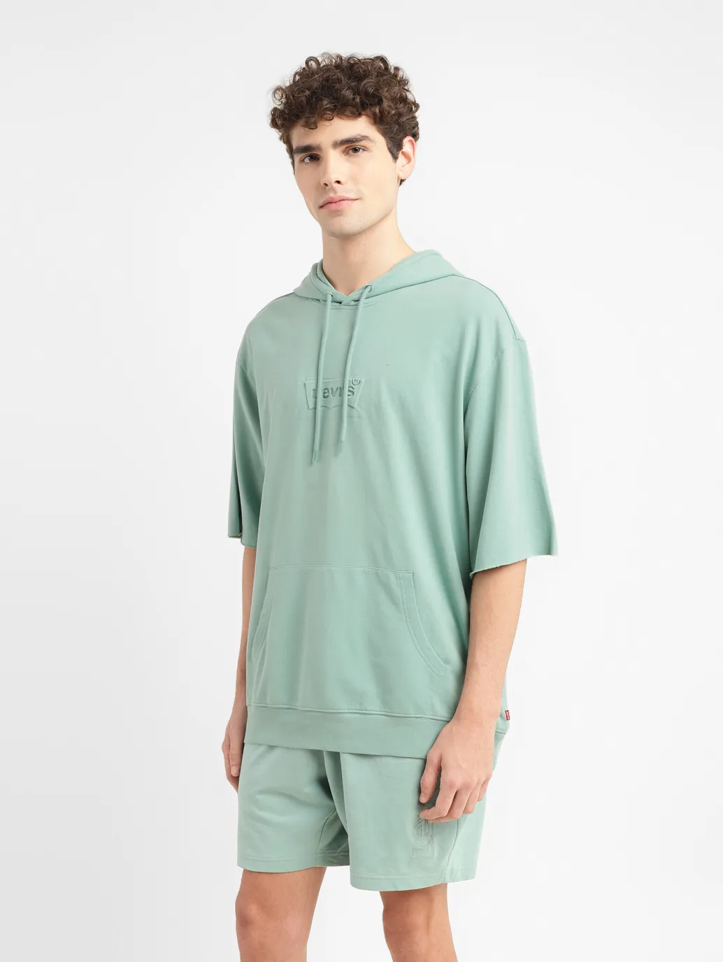 Men's Brand Logo Green Hooded Sweatshirt - Image 4