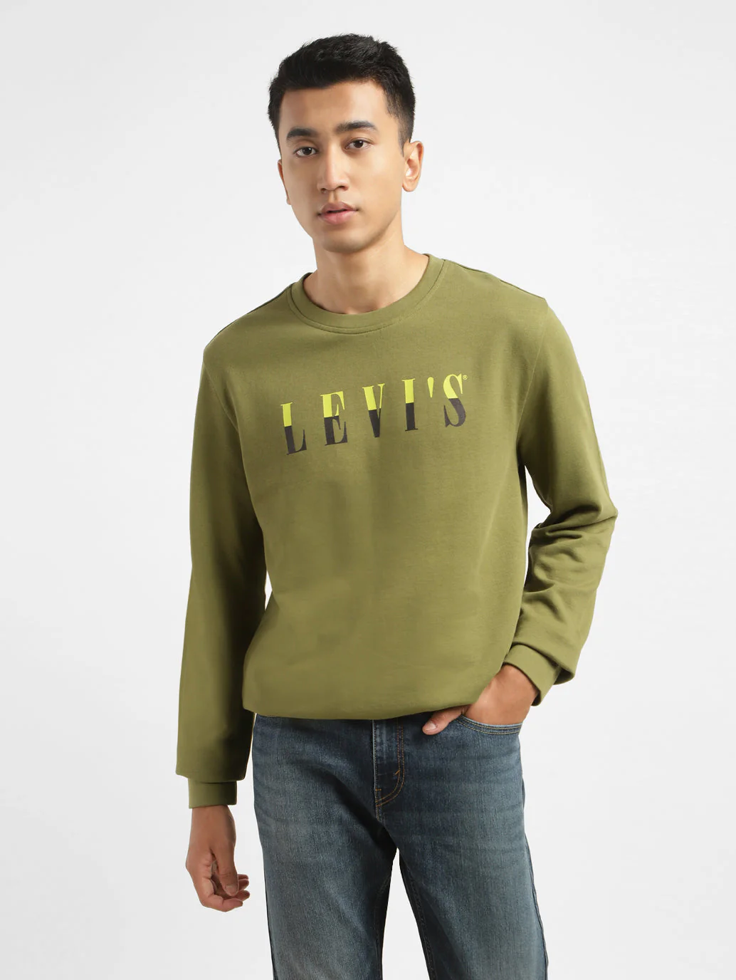 Men's Brand Logo Crew Neck Sweatshirt - Image 2