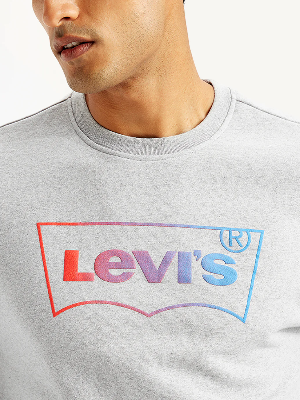 Men's Brand Logo Grey Crew Neck Sweatshirt - Image 4