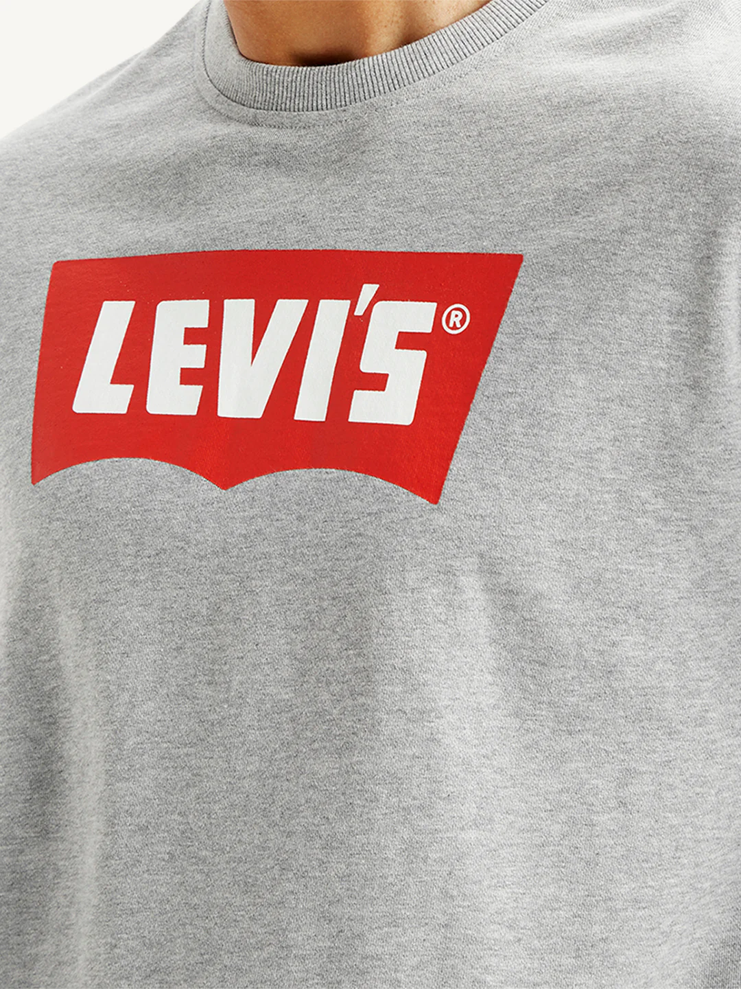 Men's Brand Logo Grey Crew Neck Sweatshirt - Image 5
