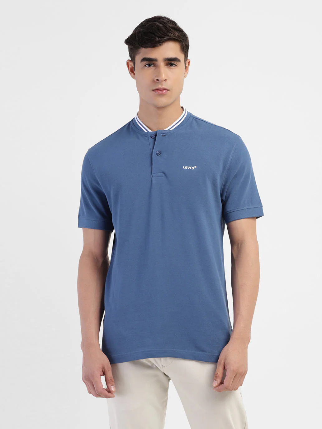 Men's Solid Band Neck T-shirt - Image 2
