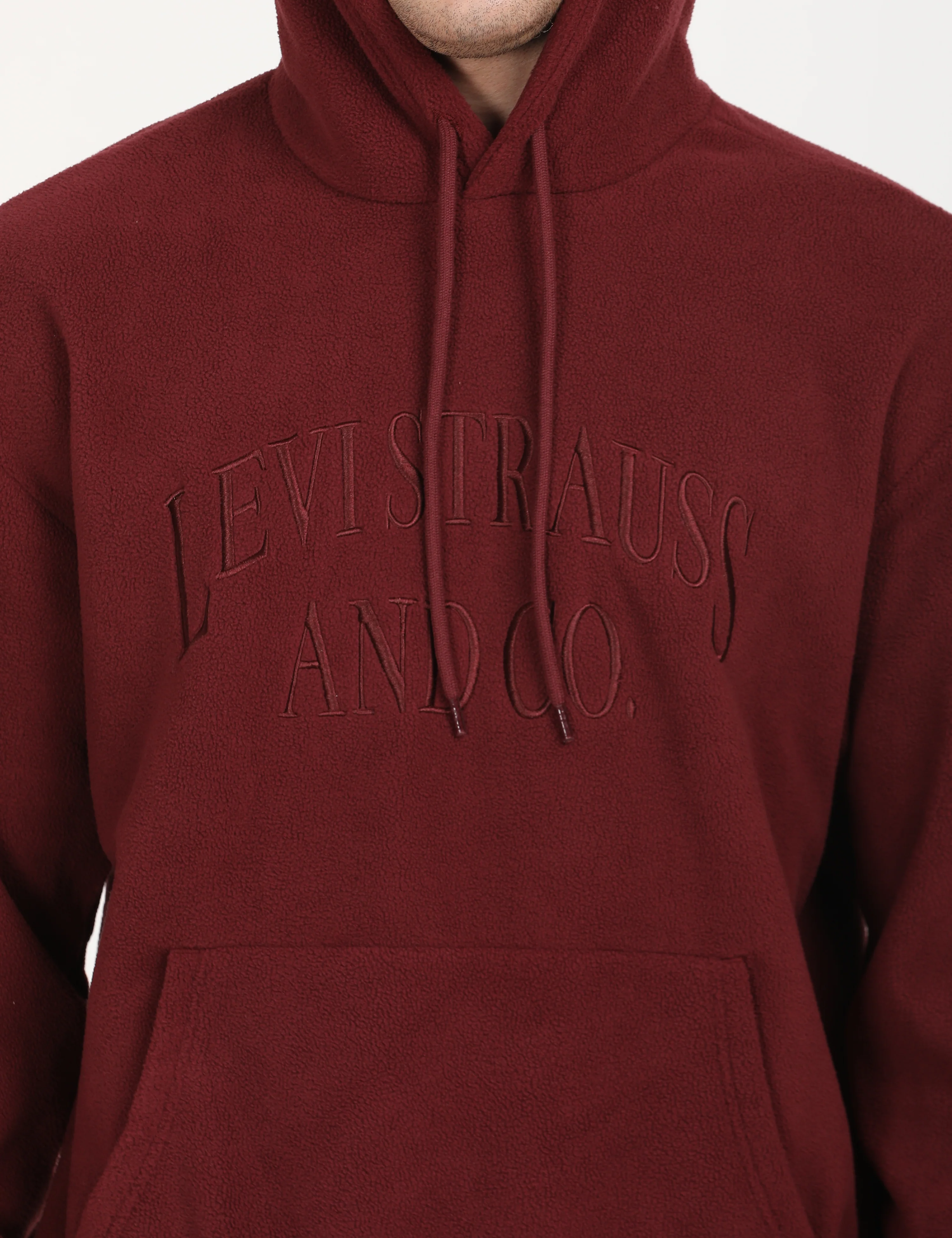 Men's Brand Logo Maroon Hooded Sweatshirt - Image 7