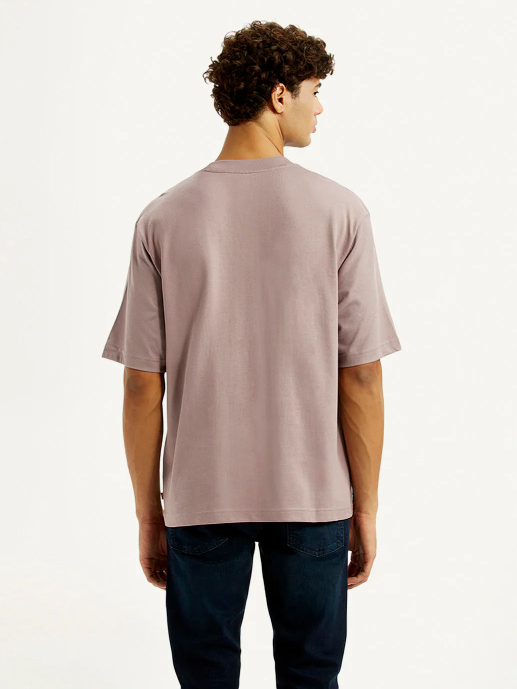 Men's Brand Logo Mauve Loose Fit T-shirt - Image 2