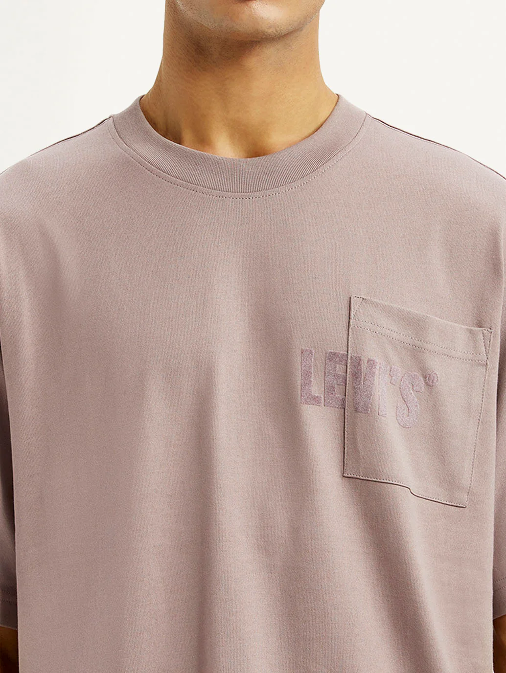 Men's Brand Logo Mauve Loose Fit T-shirt - Image 3
