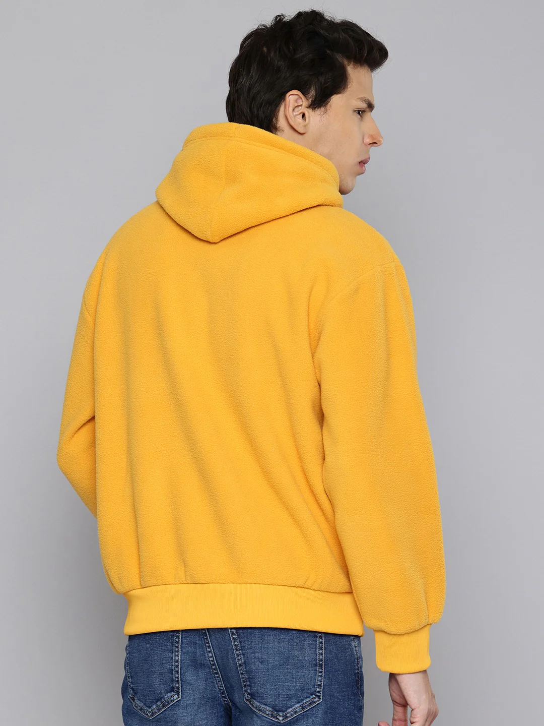 Men's Brand Logo Mustard Hooded Sweatshirt - Image 2