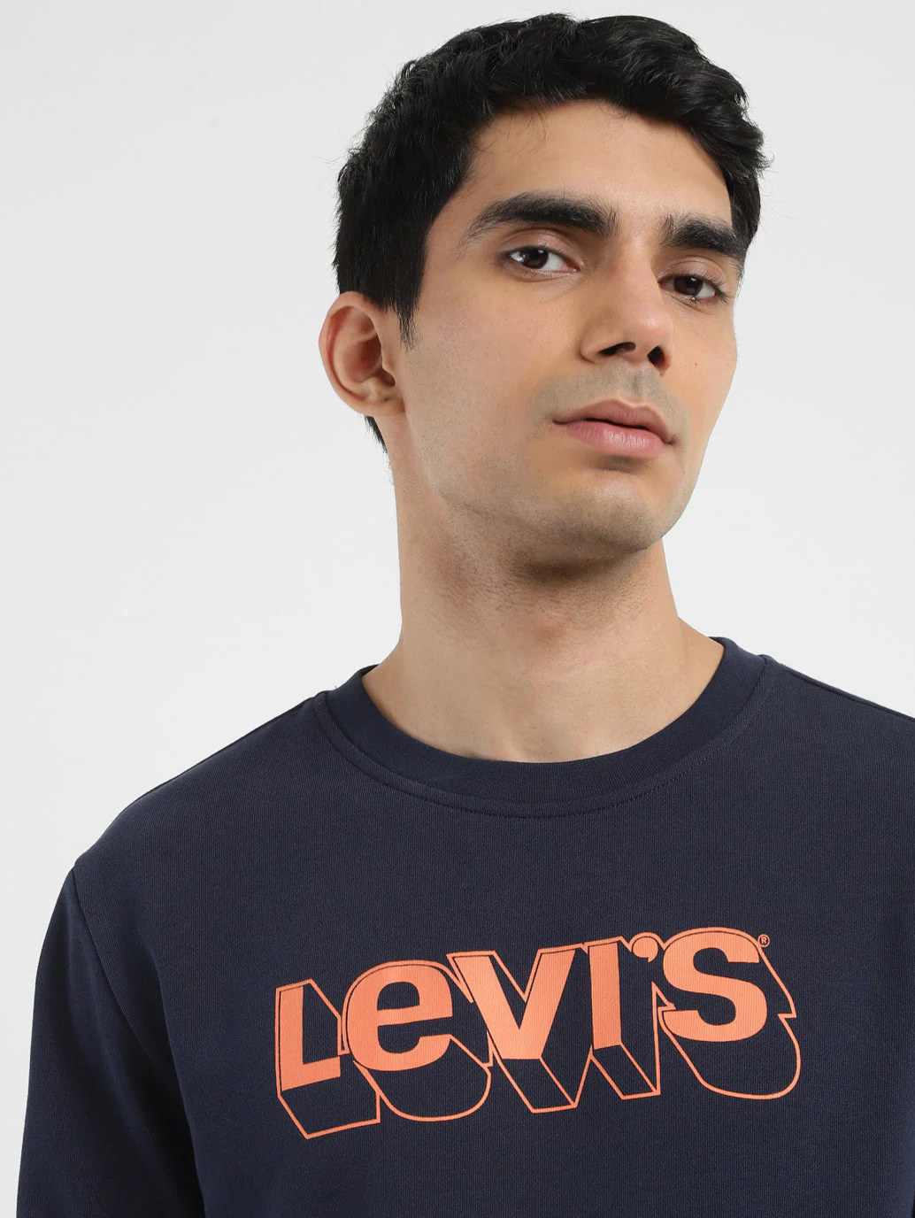 Men's Brand Logo Navy Crew Neck Sweatshirt - Image 5