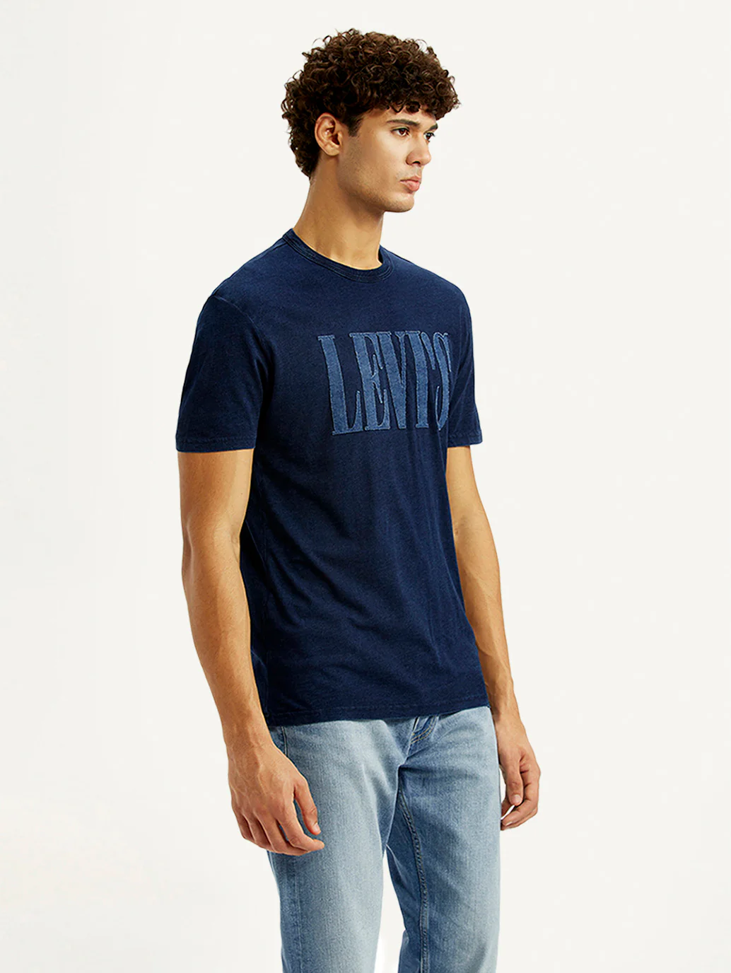 Men's Brand Logo Navy Crew Neck T-shirt - Image 5