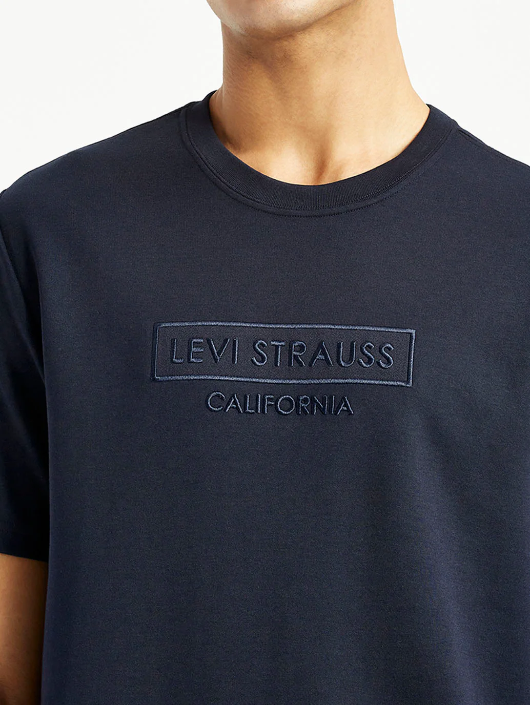 Men's Brand Logo Navy Crew Neck T-shirt - Image 2