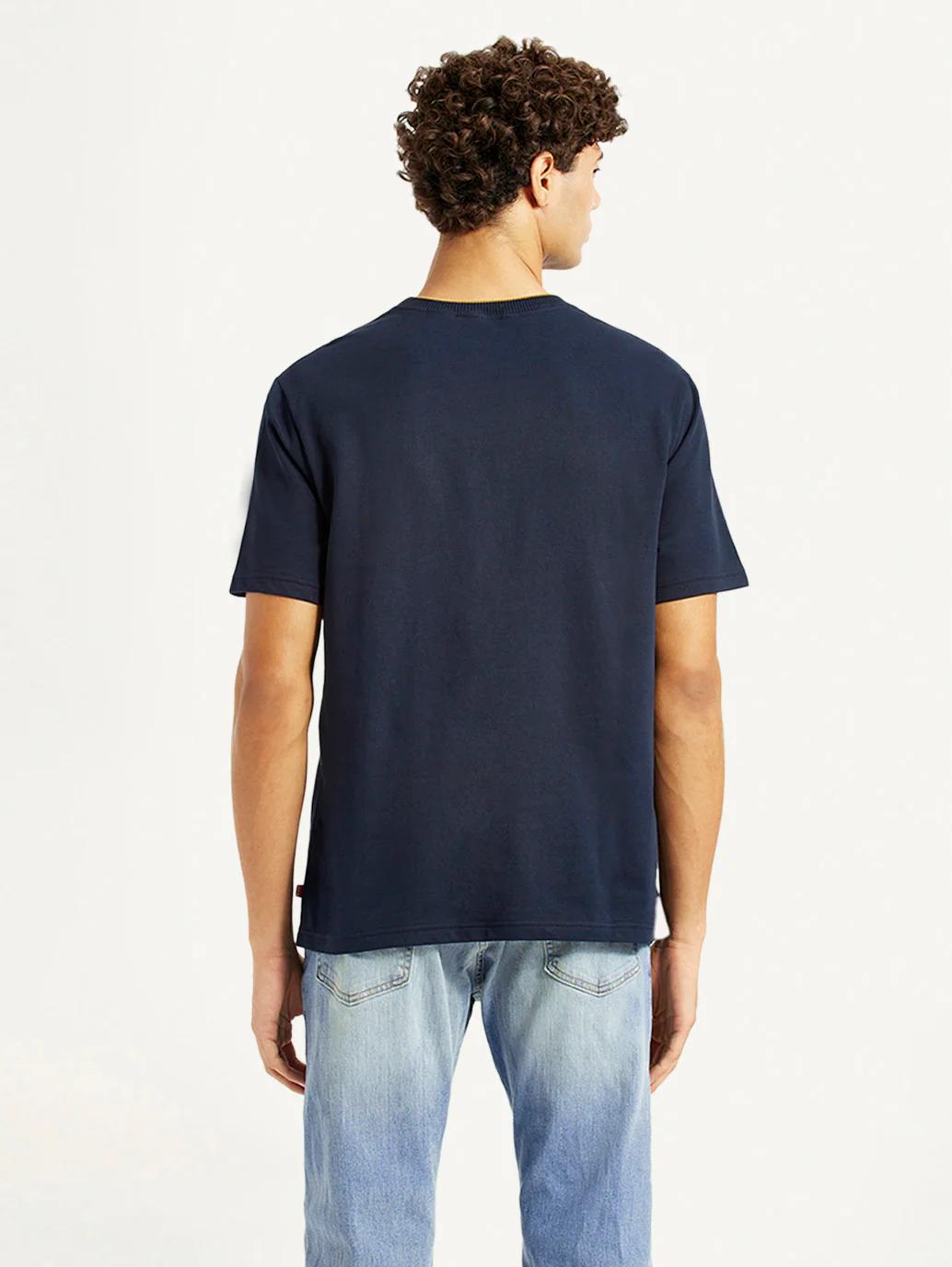 Men's Brand Logo Navy Crew Neck T-shirt - Image 3