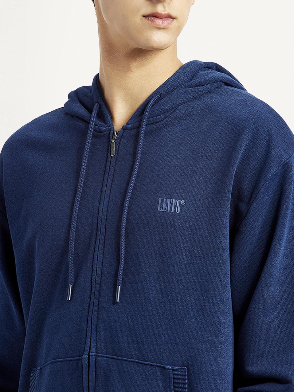 Men's Brand Logo Navy Hooded Sweatshirt - Image 4