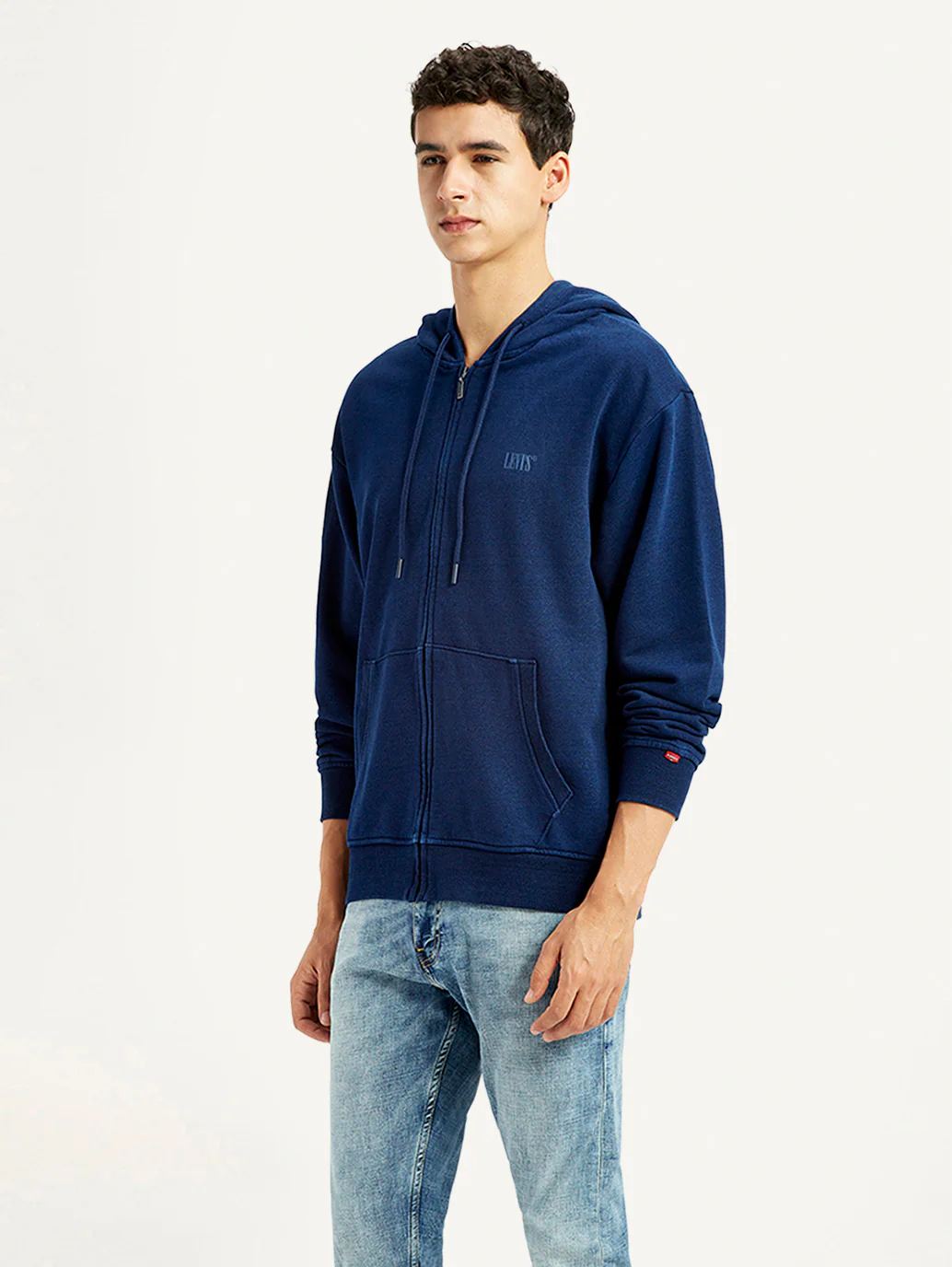 Men's Brand Logo Navy Hooded Sweatshirt - Image 5