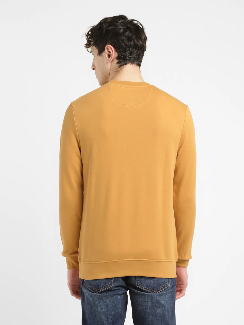 Men's Brand Logo Ochre Crew Neck Sweatshirt - Image 3