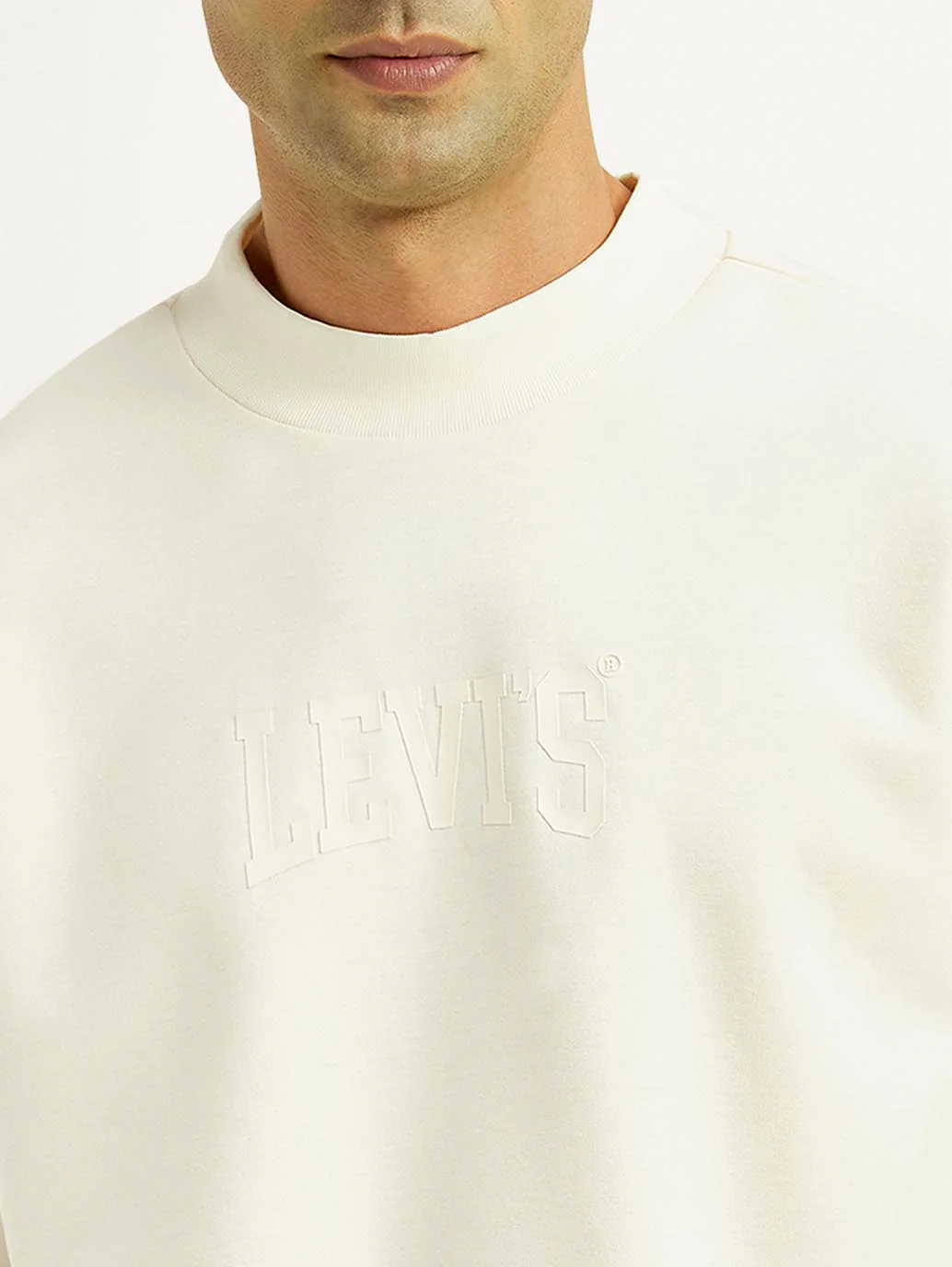 Men's Brand Logo Off White Boxy T-shirt - Image 4