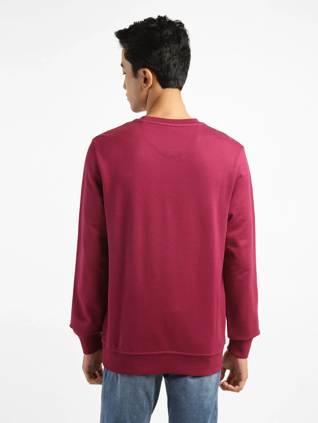 Men's Brand Logo Red Crew Neck Sweatshirt - Image 3