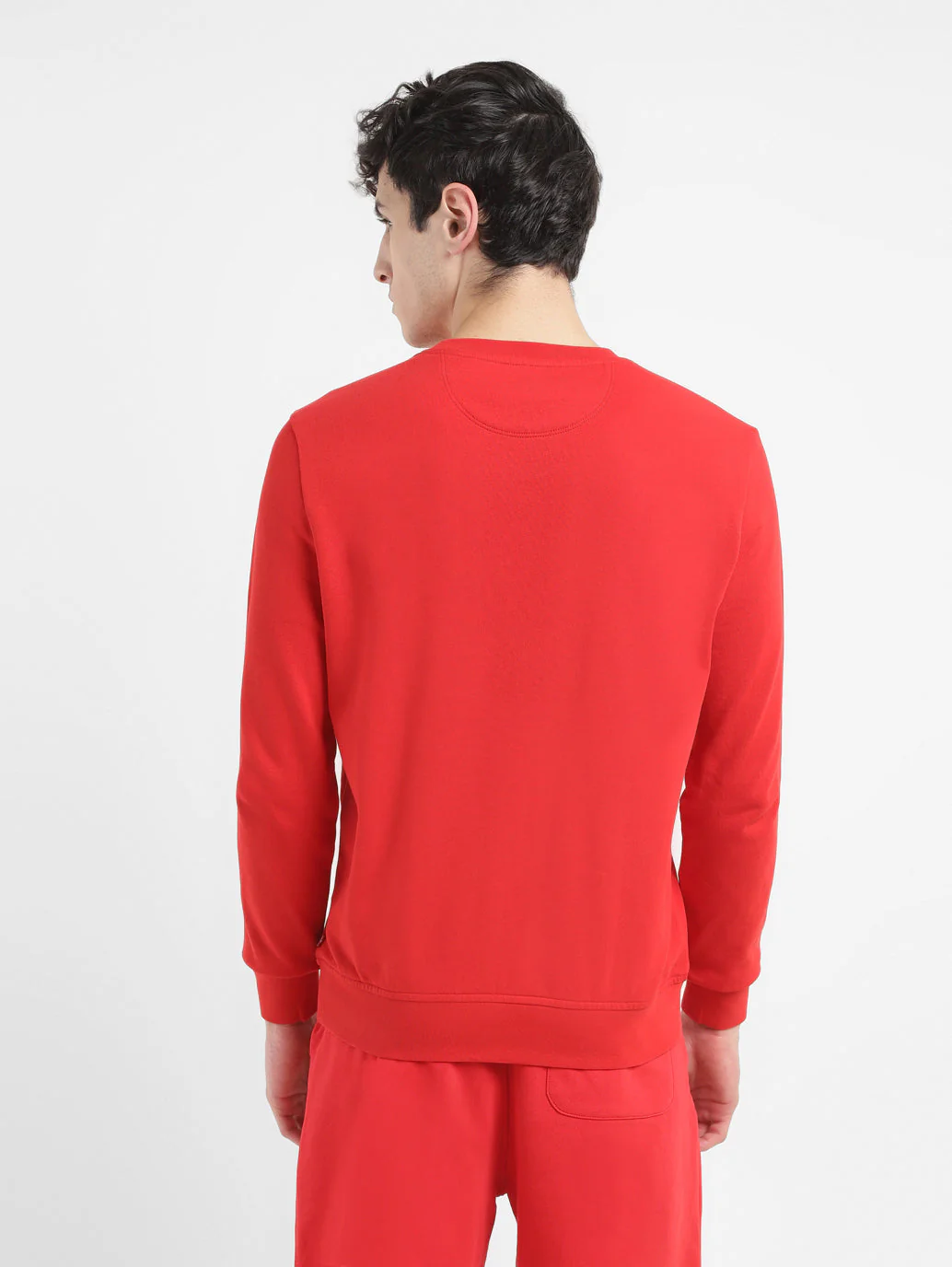 Men's Brand Logo Red Crew Neck Sweatshirt - Image 3