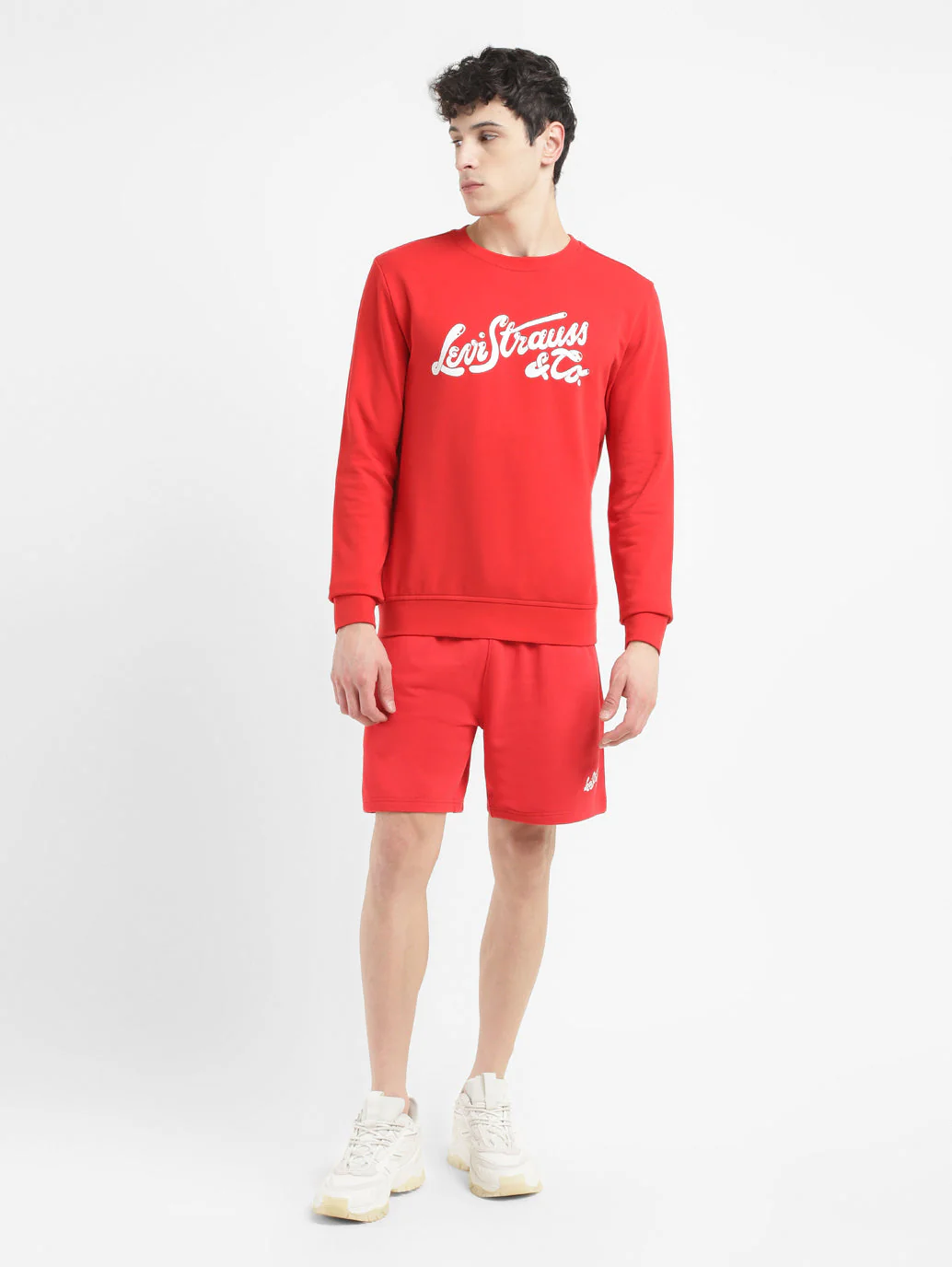 Men's Brand Logo Red Crew Neck Sweatshirt - Image 6