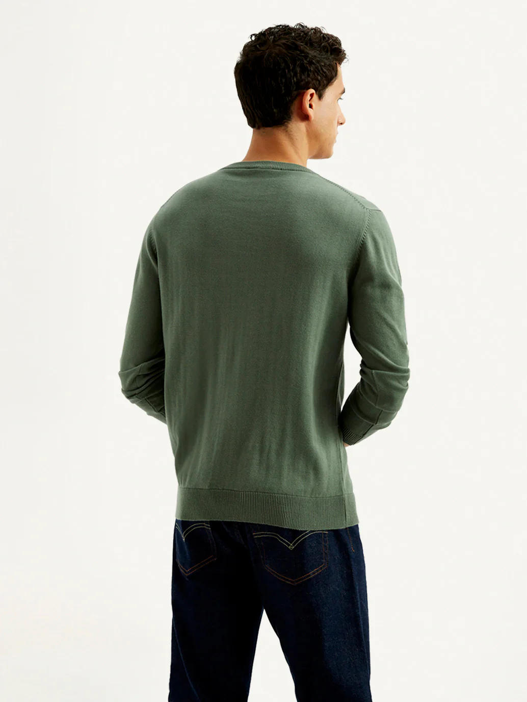Men's Brand Logo Sage Crew Neck Sweater - Image 2