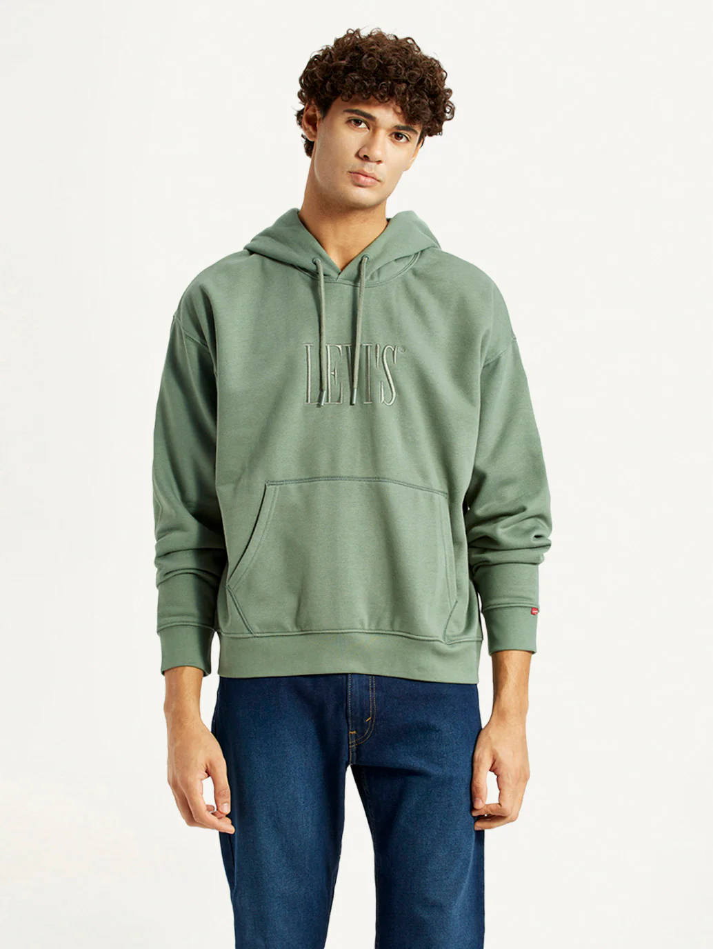 Men's Brand Logo Green Hooded Sweatshirt - Image 2