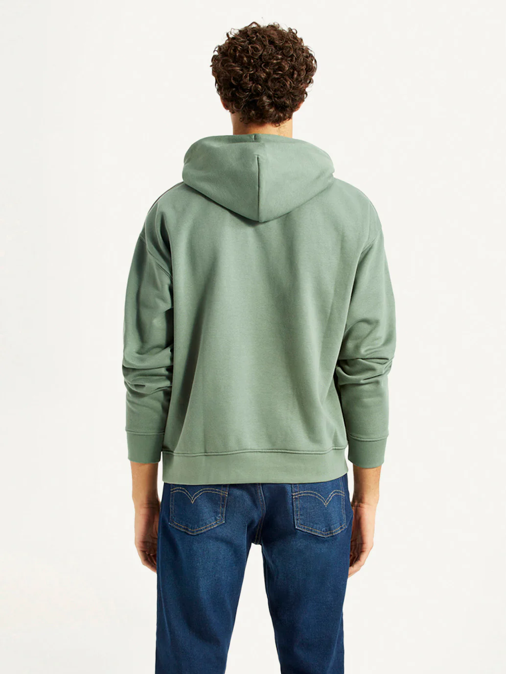 Men's Brand Logo Green Hooded Sweatshirt - Image 3