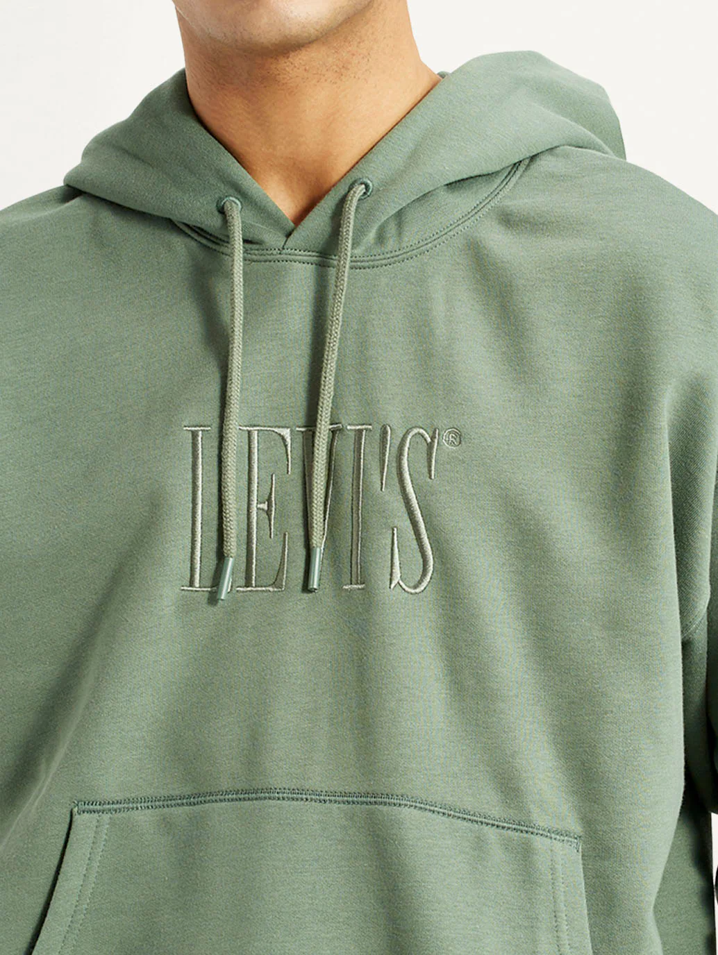 Men's Brand Logo Green Hooded Sweatshirt - Image 4