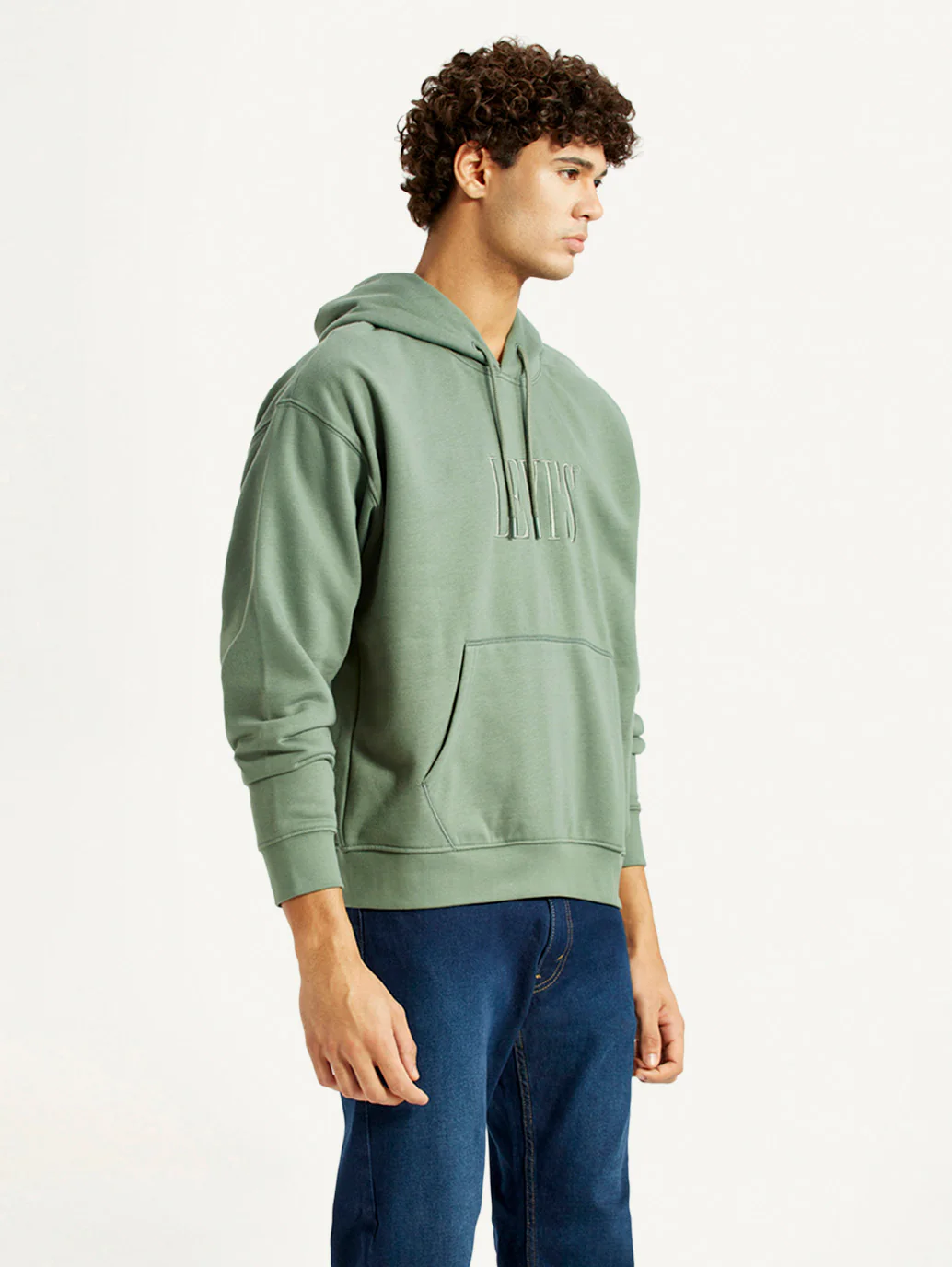 Men's Brand Logo Green Hooded Sweatshirt - Image 5