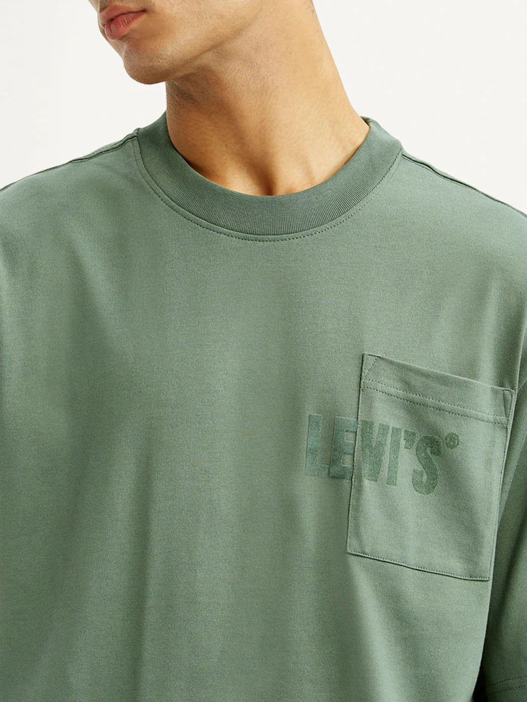 Men's Brand Logo Green Loose Fit T-shirt - Image 3