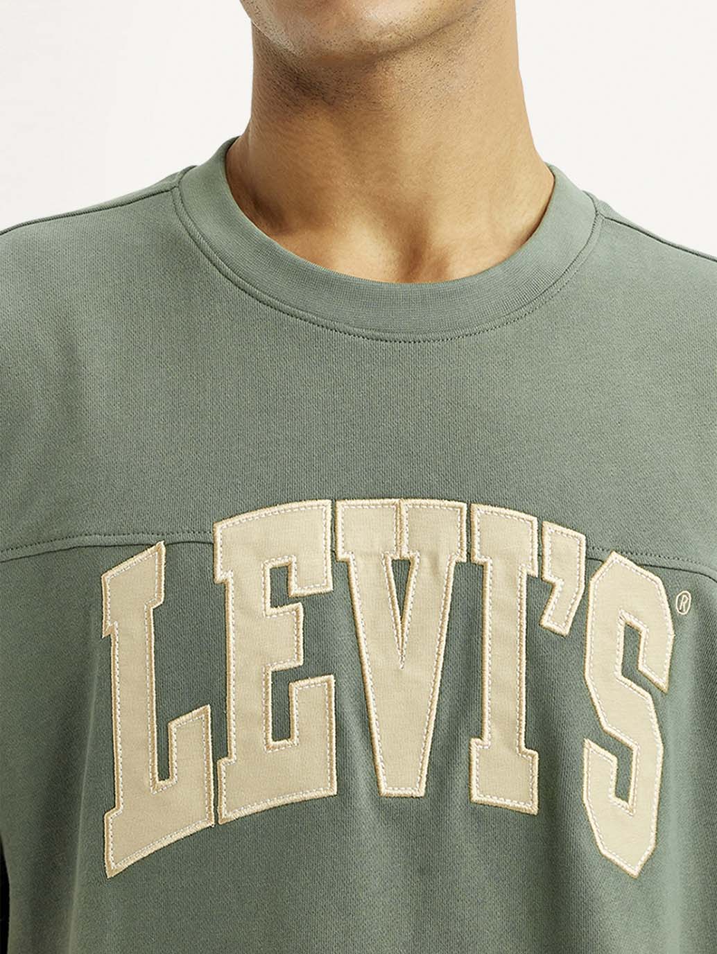 Men's Brand Logo Green Loose Fit T-shirt - Image 3