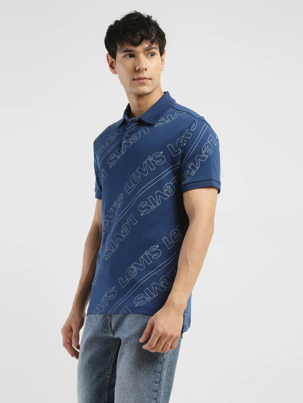 Men's Brand Logo Slim Fit Polo T-shirt - Image 4