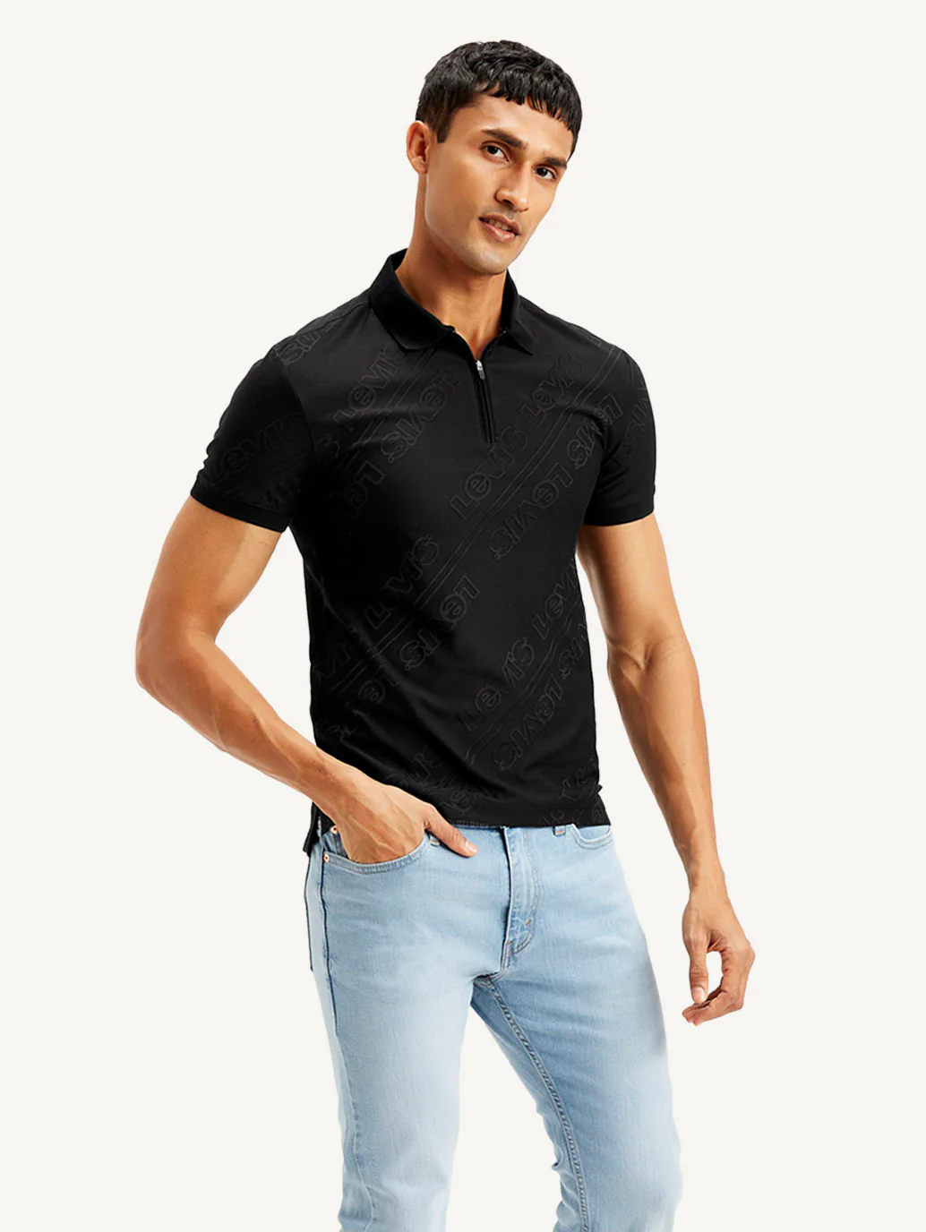 Men's Brand Logo Slim Fit Polo T-shirt - Image 5