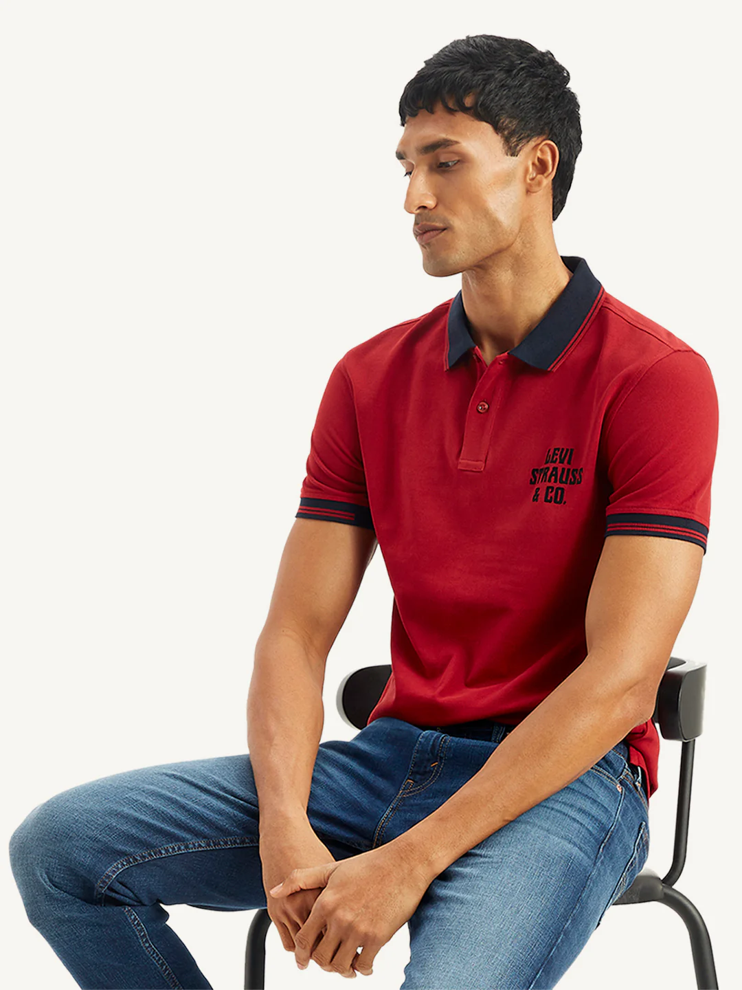 Men's Brand Logo Slim Fit Polo T-Shirt - Image 4