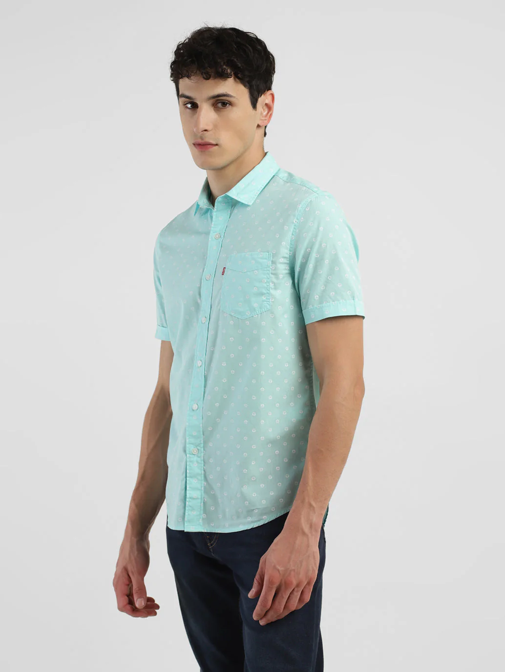 Men's Geometric Print Slim Fit Shirt - Image 4