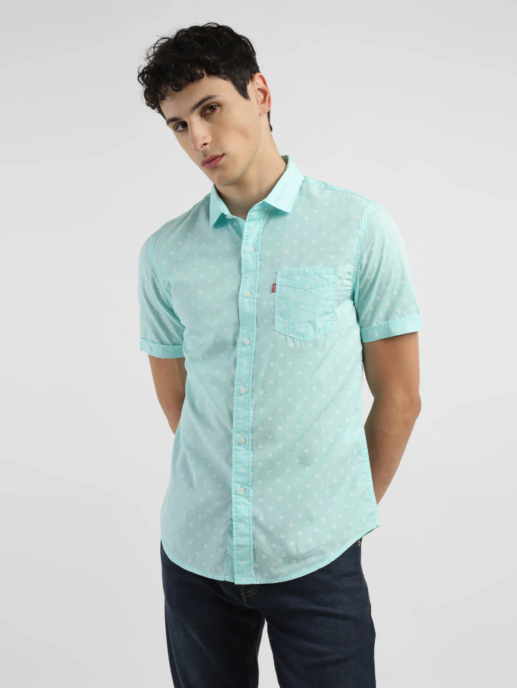 Men's Geometric Print Slim Fit Shirt - Image 6