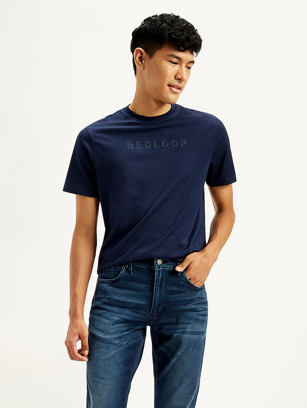 Men's Redloop Brand Logo Slim Fit T-Shirt - Image 5