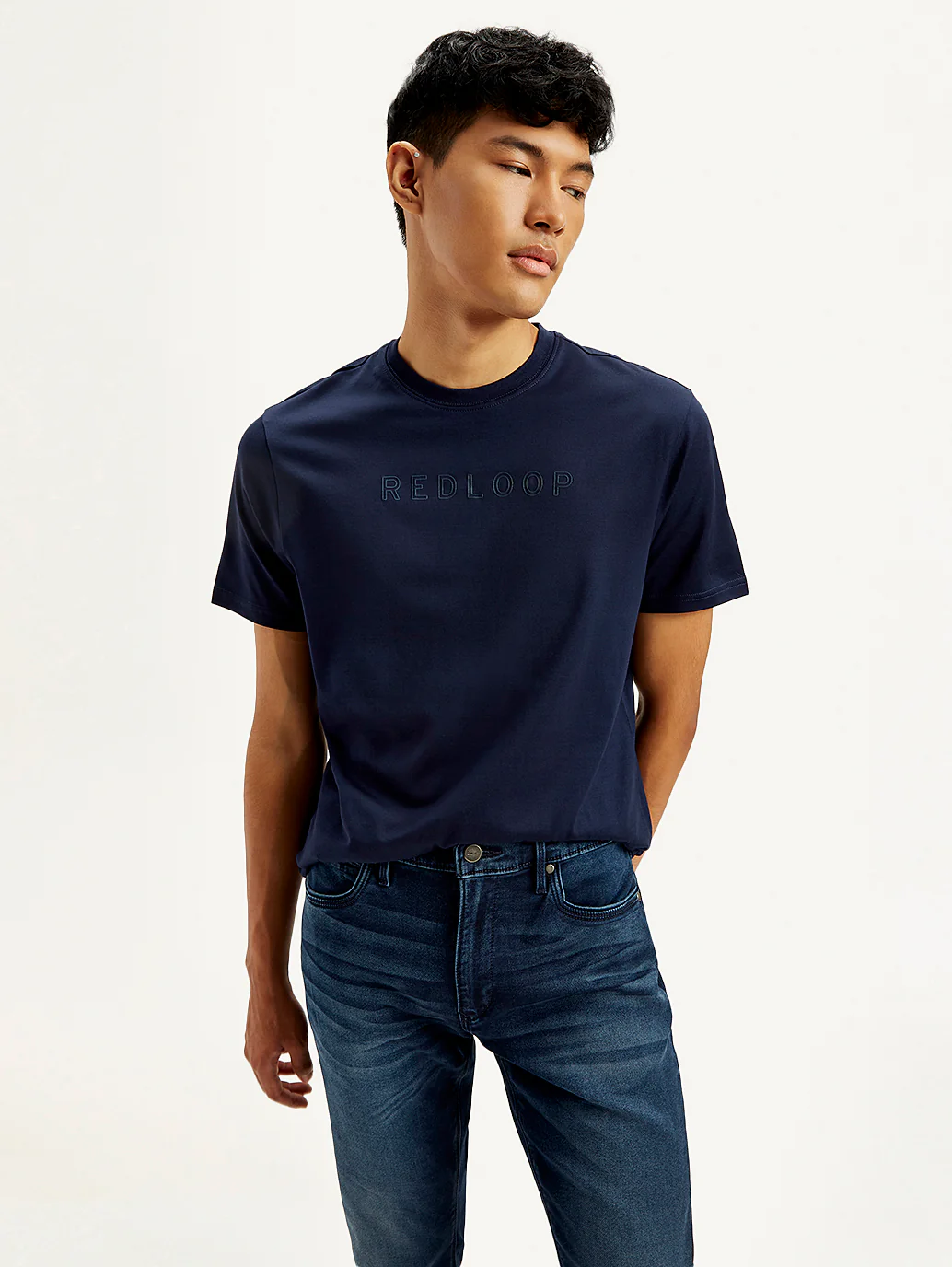 Men's Redloop Brand Logo Slim Fit T-Shirt - Image 6