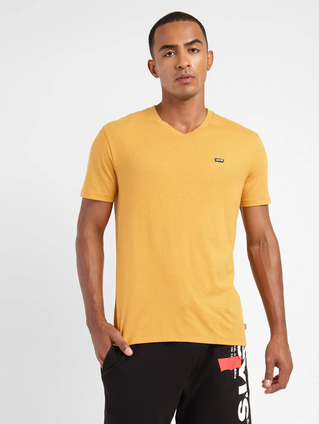Men's Solid V Neck T-shirt - Image 2