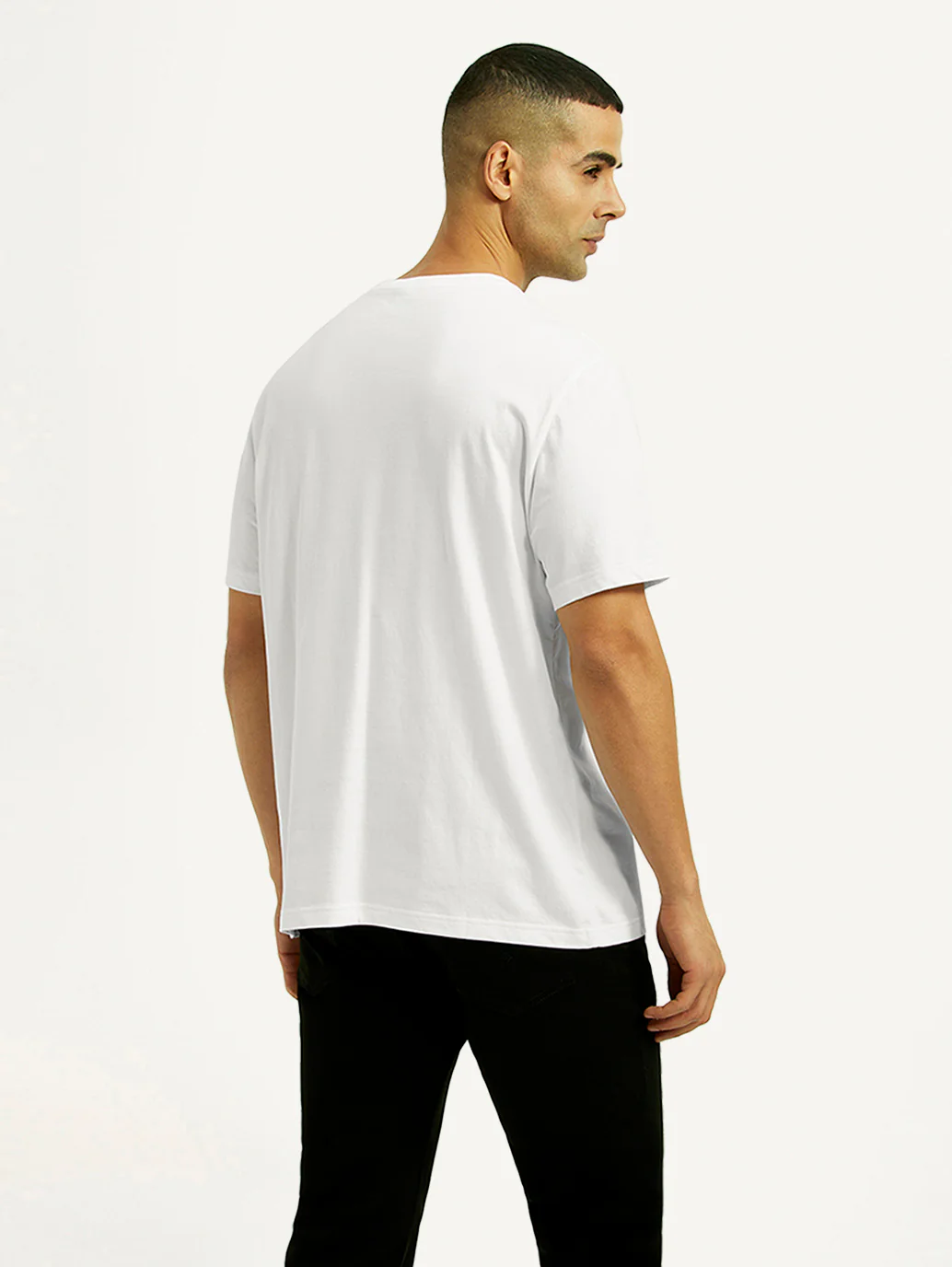 Men's Brand Logo White Crew Neck T-shirt - Image 2