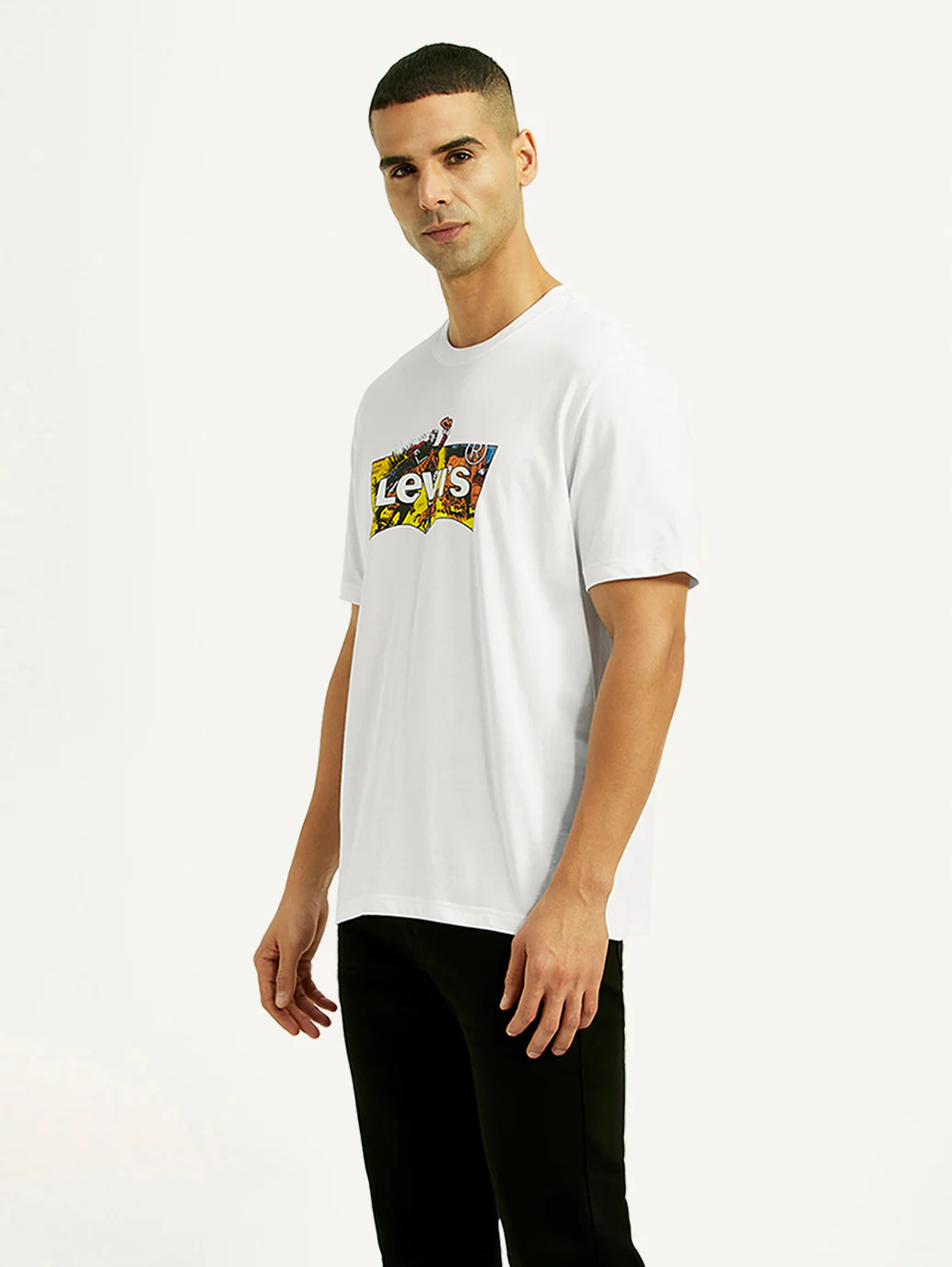 Men's Brand Logo White Crew Neck T-shirt - Image 3