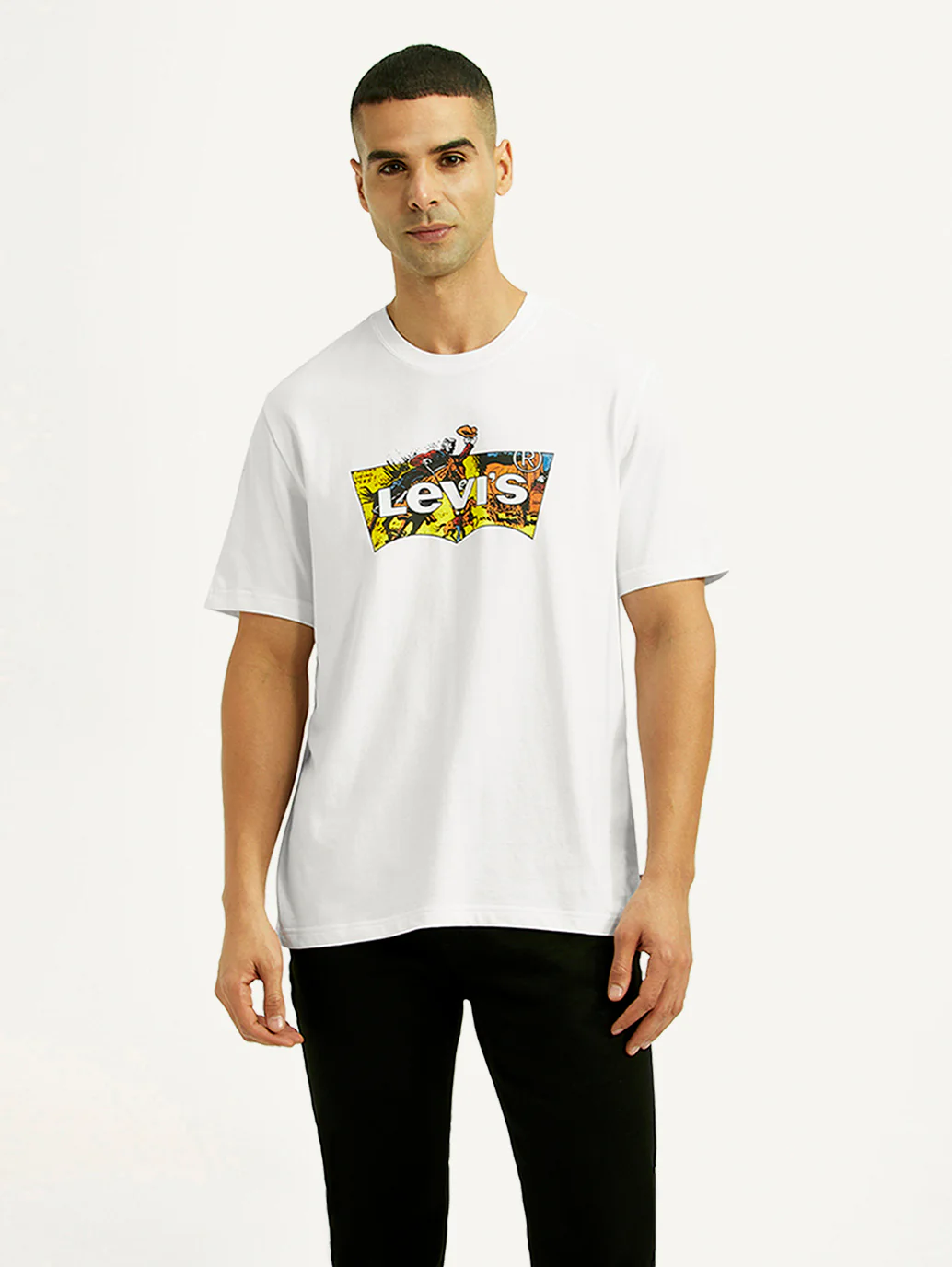 Men's Brand Logo White Crew Neck T-shirt - Image 5