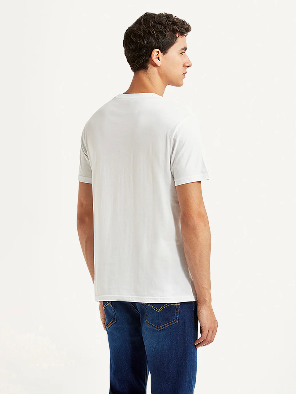 Men's Brand Logo White Slim Fit T-shirt - Image 3