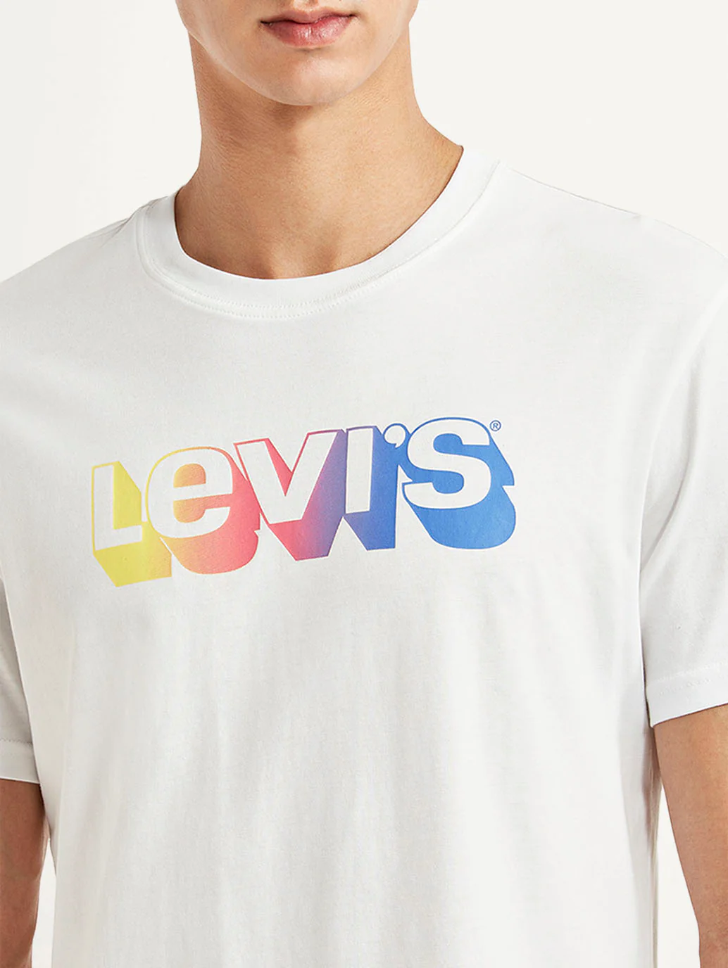 Men's Brand Logo White Slim Fit T-shirt - Image 4