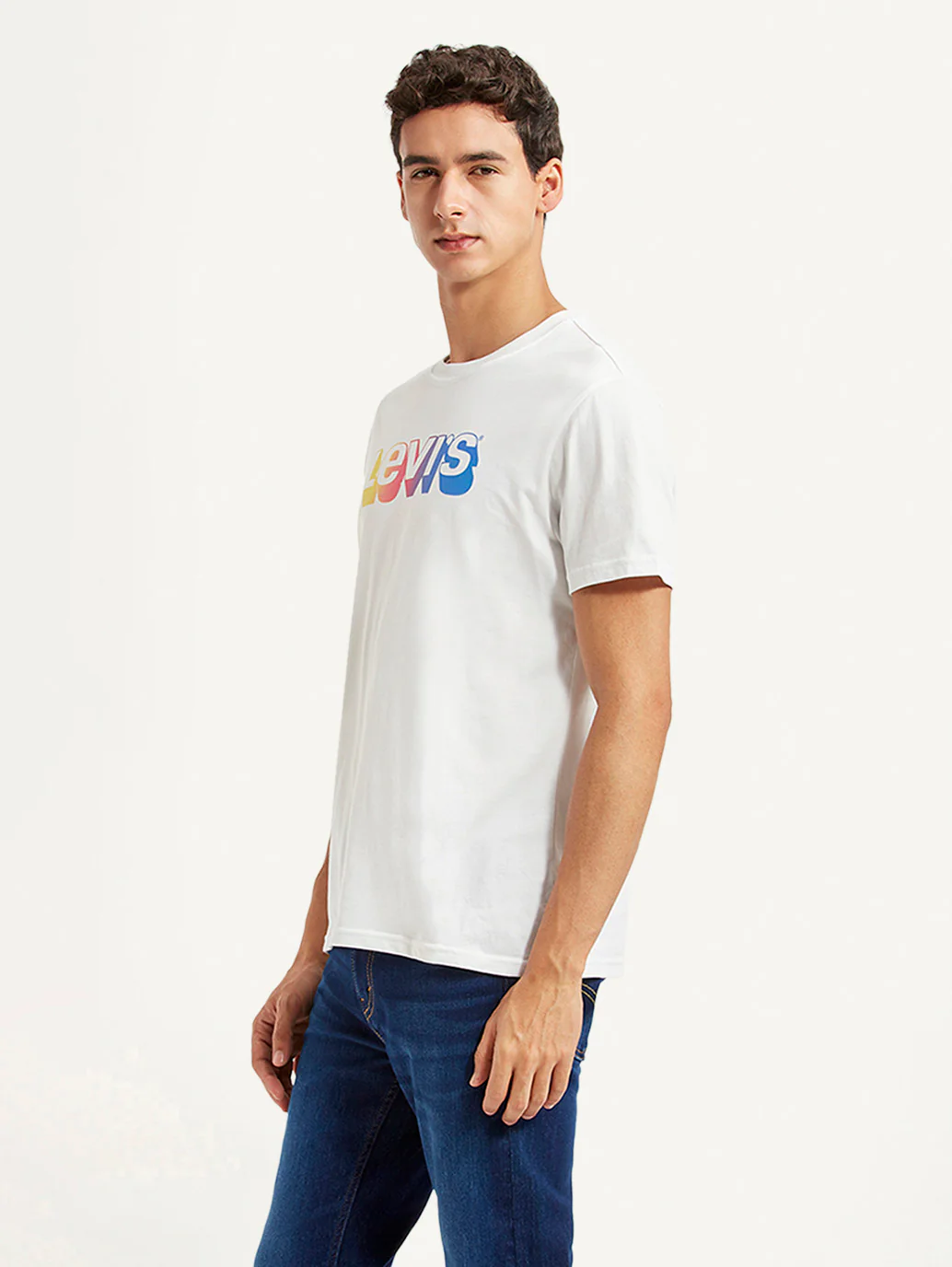 Men's Brand Logo White Slim Fit T-shirt - Image 5