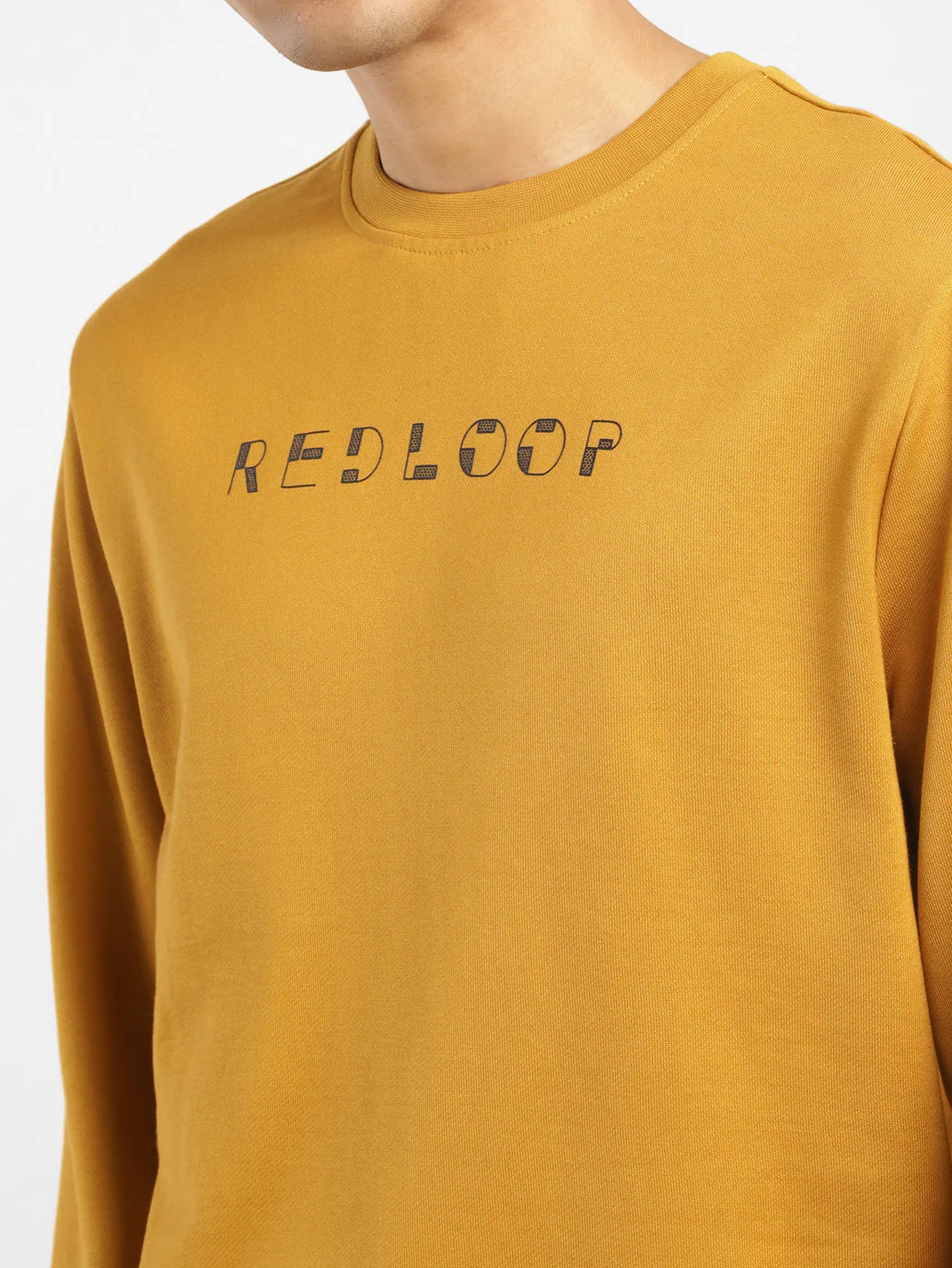 Men's Brand Logo Yellow Crew Neck Sweatshirt - Image 5