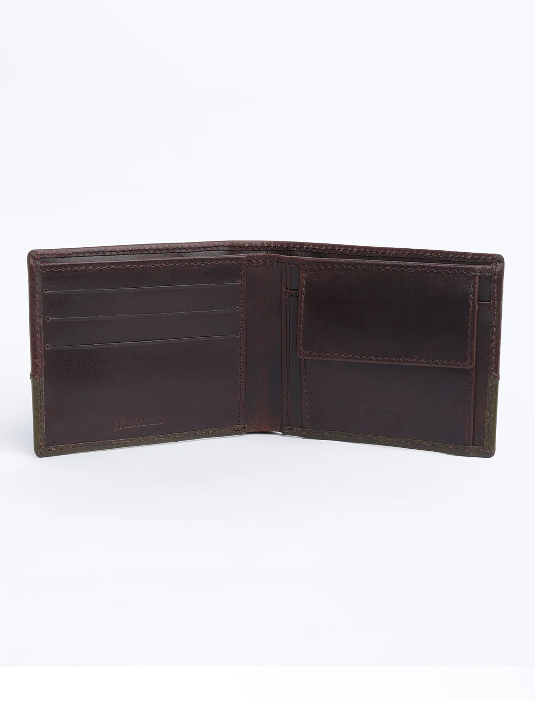 Men's Brown Colorblock Bi-Fold Wallet - Image 3