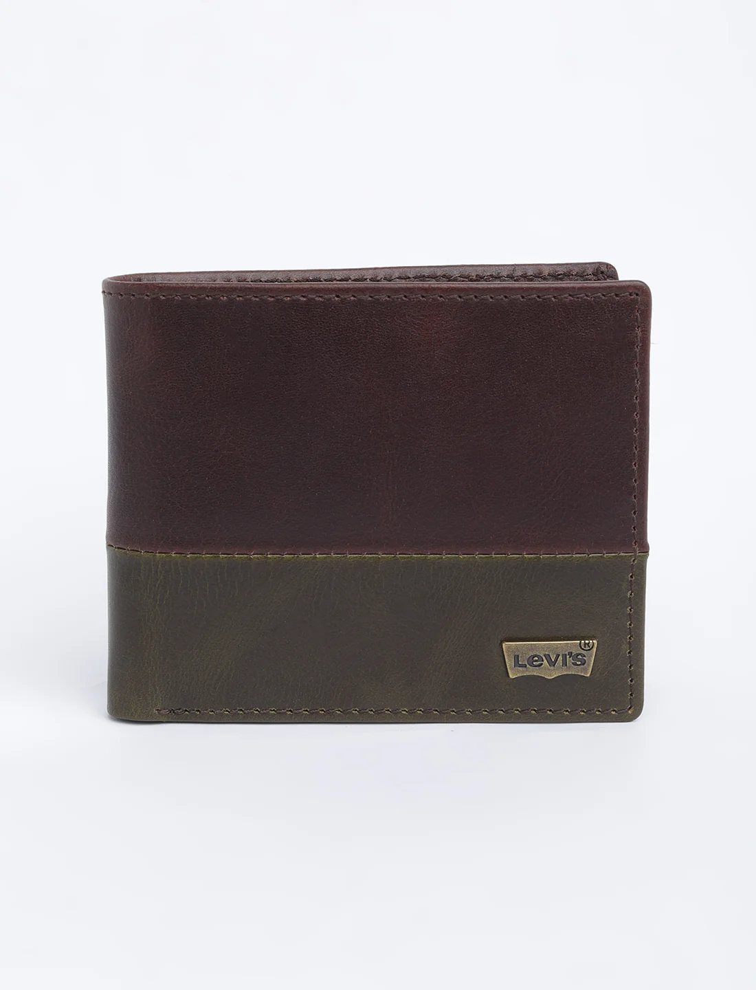 Men's Brown Colorblock Bi-Fold Wallet - Image 6