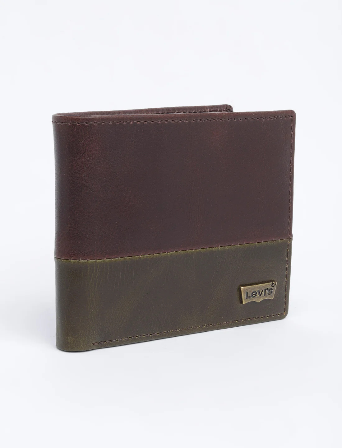 Men's Brown Colorblock Bi-Fold Wallet - Image 7